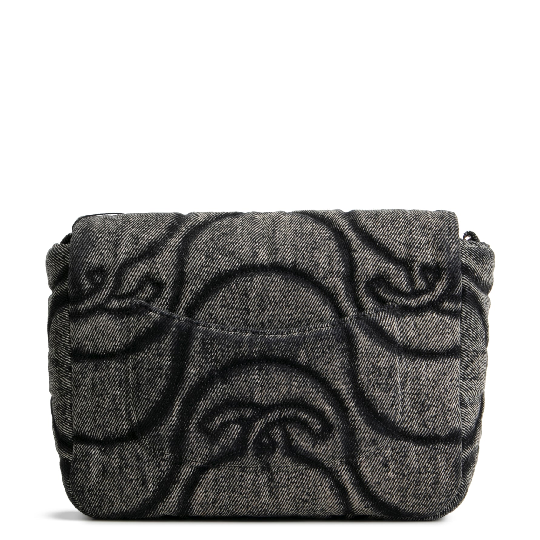 CHANEL CC Denim Wave Flap Bag - Gray