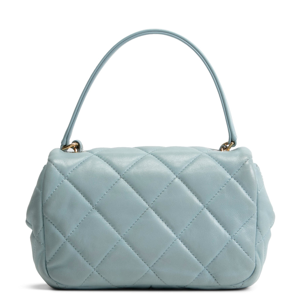 CHANEL Lambskin Quilted Rectangular Mini Flap - Light Blue