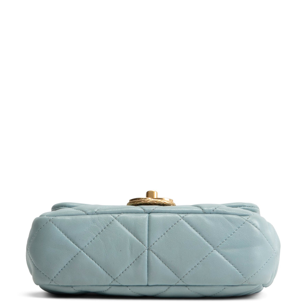 CHANEL Lambskin Quilted Rectangular Mini Flap - Light Blue