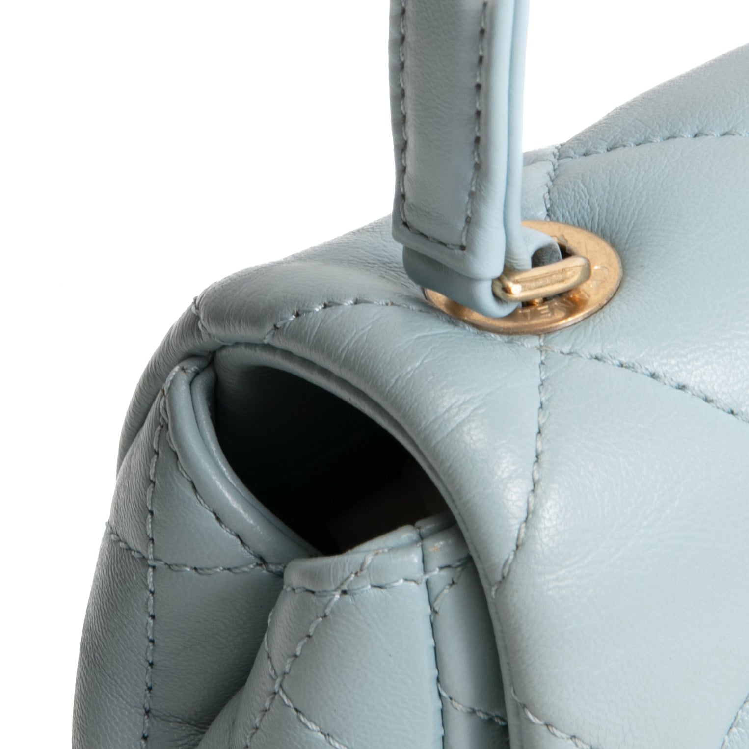 CHANEL Lambskin Quilted Rectangular Mini Flap - Light Blue