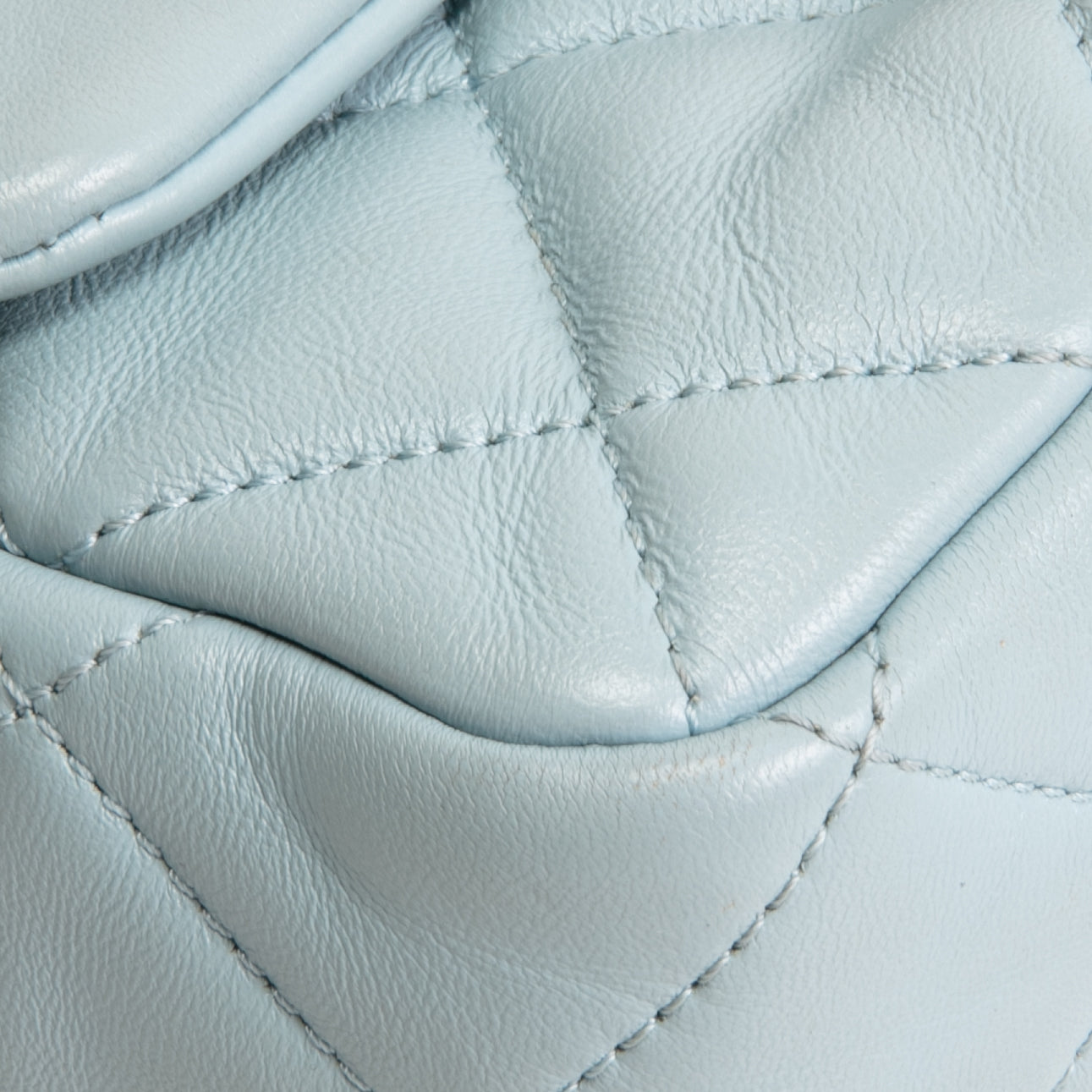 CHANEL Lambskin Quilted Rectangular Mini Flap - Light Blue