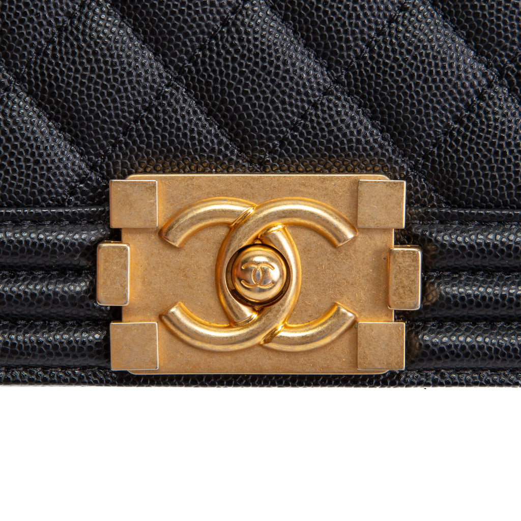 CHANEL Caviar Medium Boy Bag - Black