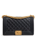 CHANEL Caviar Medium Boy Bag - Black