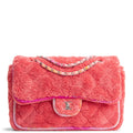 CHANEL Jumbo Quilted Terry Cloth Ribbon Single Flap - Coral