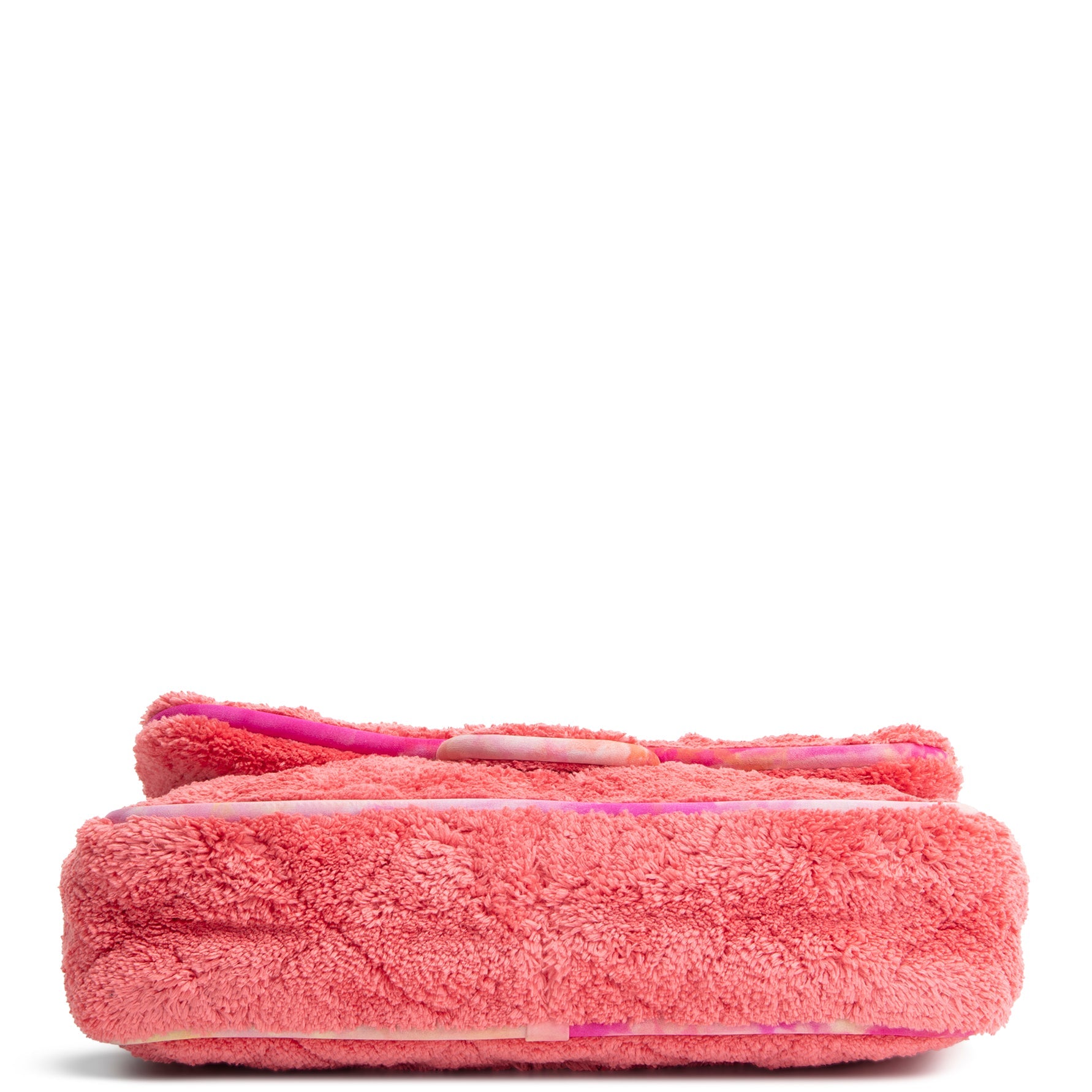 CHANEL Jumbo Quilted Terry Cloth Ribbon Single Flap - Coral