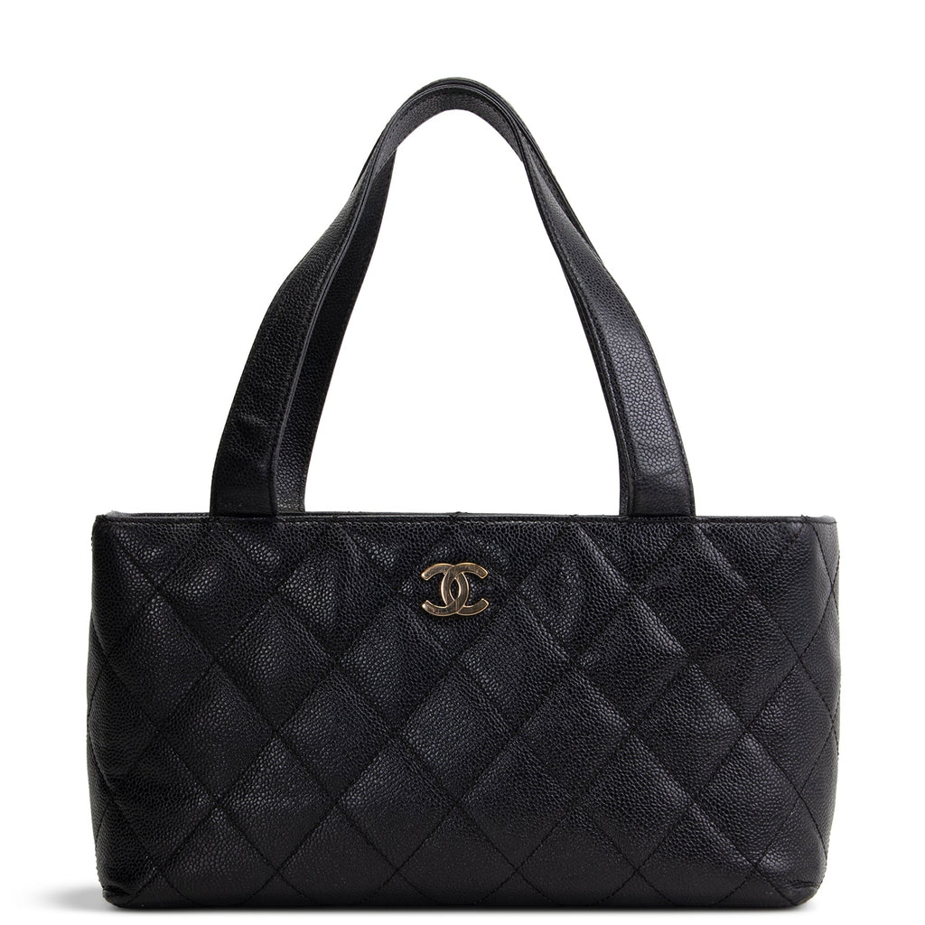 CHANEL Vintage Caviar CC Tote - Black