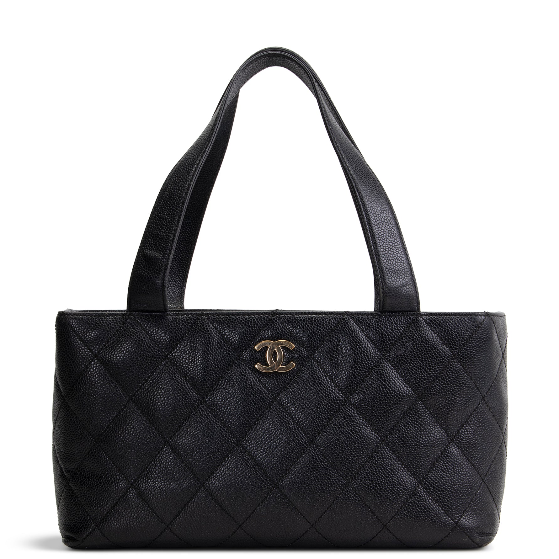 CHANEL Vintage Caviar CC Tote - Black