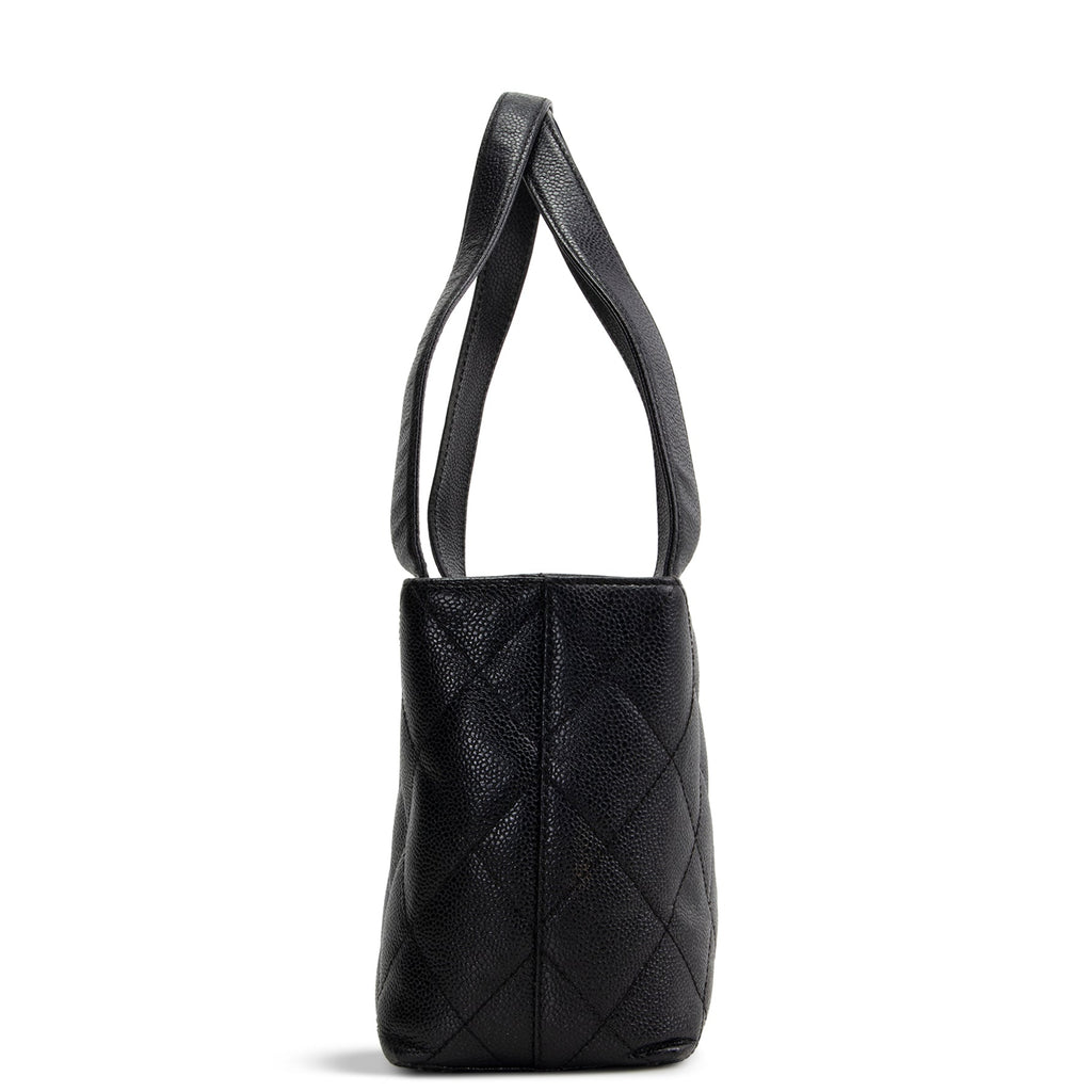 CHANEL Vintage Caviar CC Tote - Black