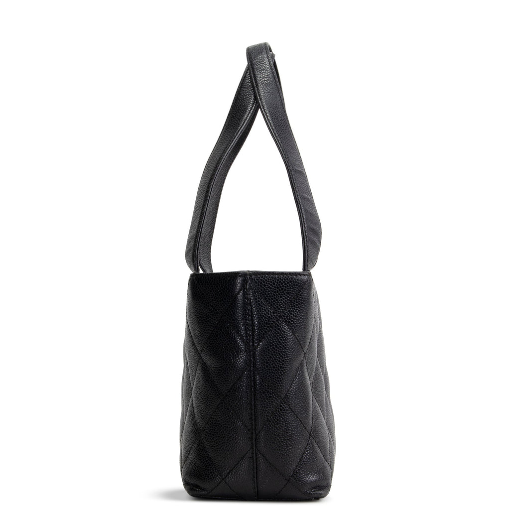 CHANEL Vintage Caviar CC Tote - Black