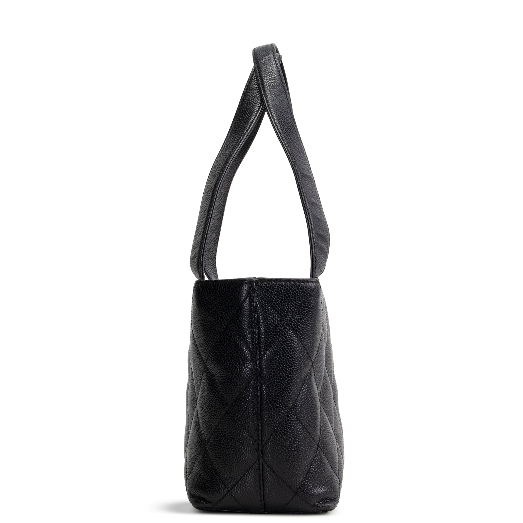 CHANEL Vintage Caviar CC Tote - Black