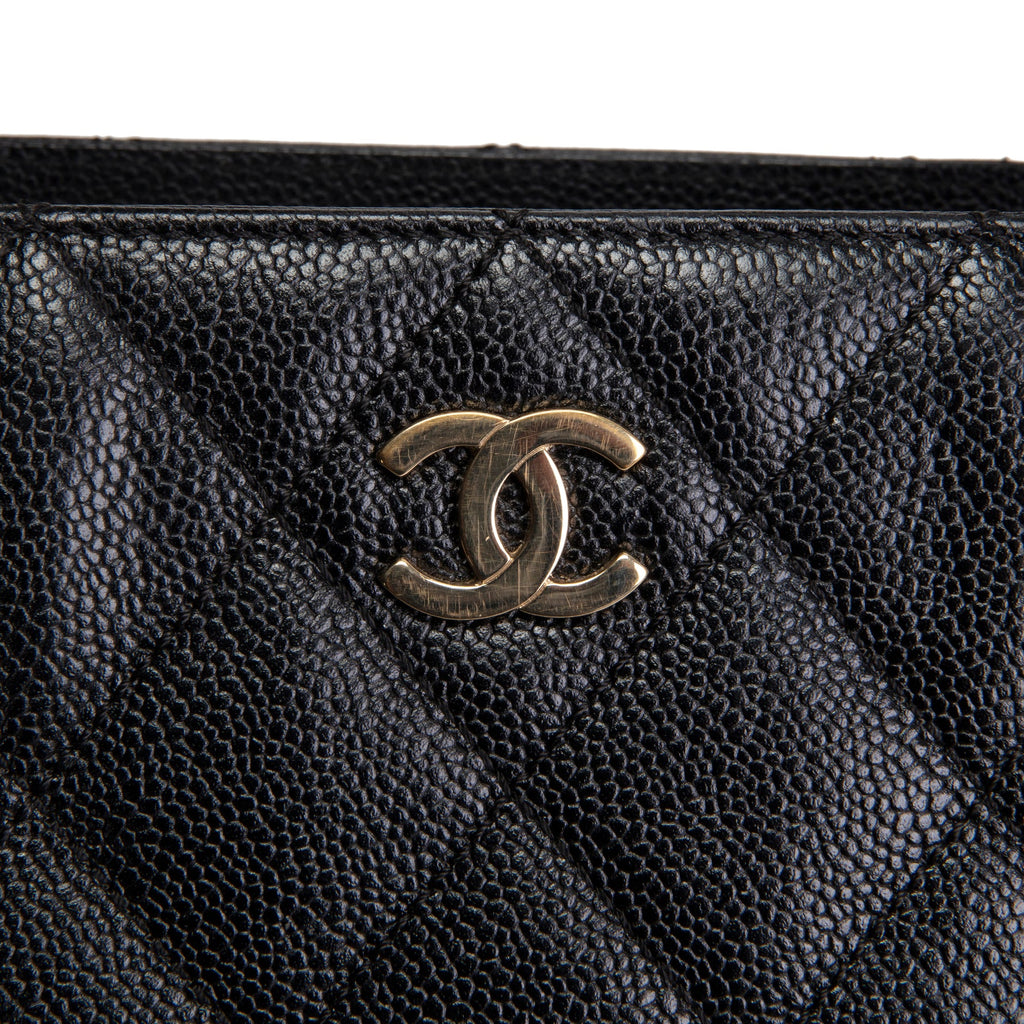 CHANEL Vintage Caviar CC Tote - Black