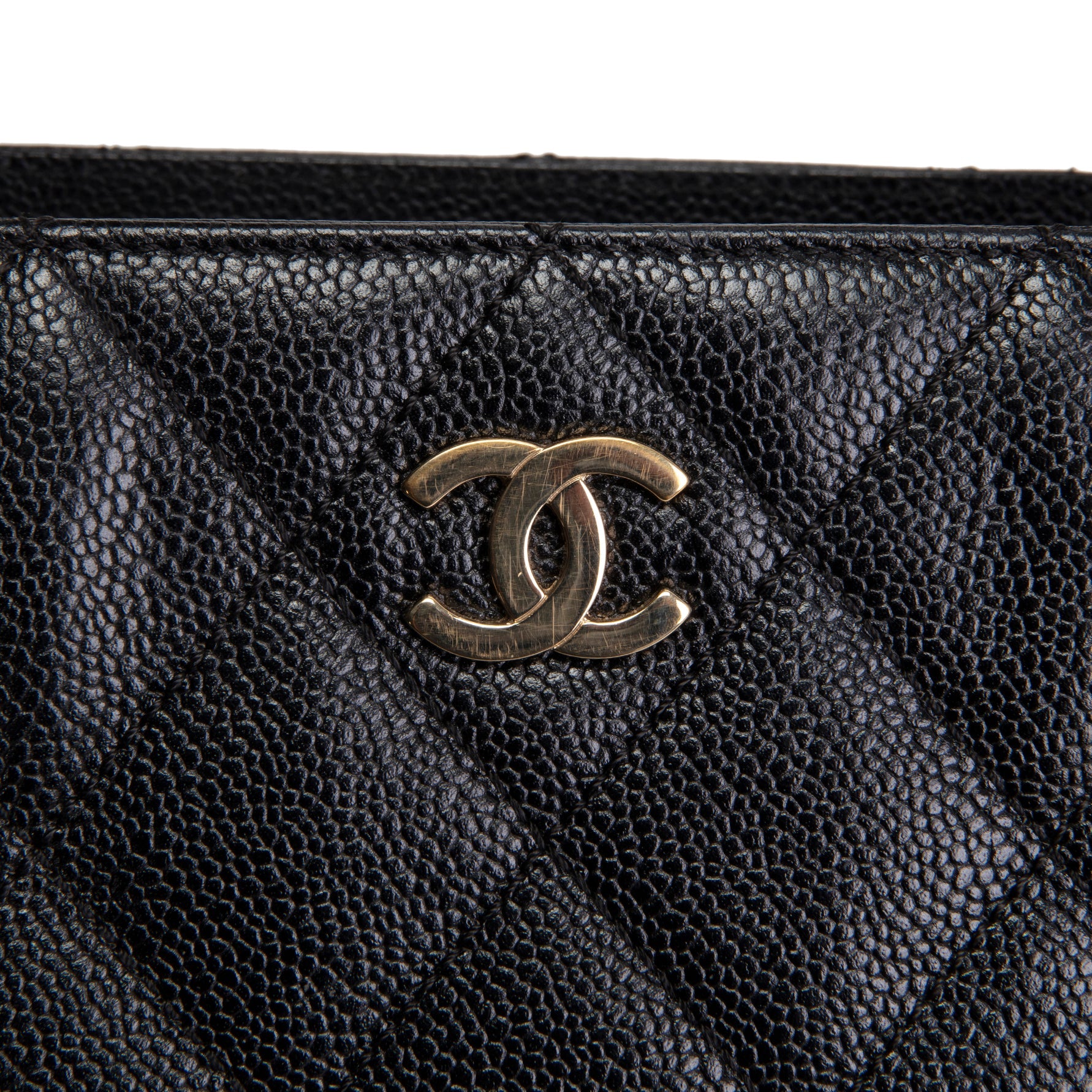 CHANEL Vintage Caviar CC Tote - Black