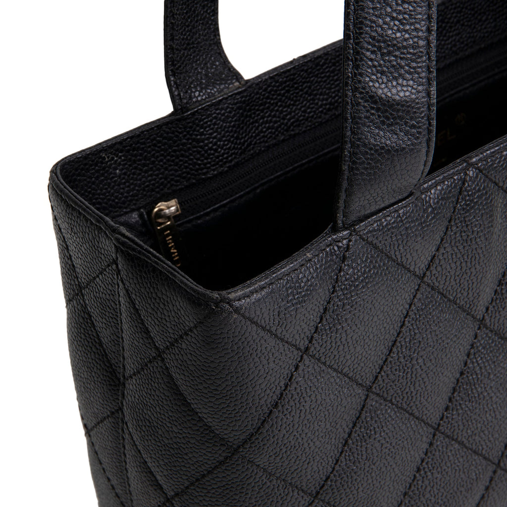 CHANEL Vintage Caviar CC Tote - Black