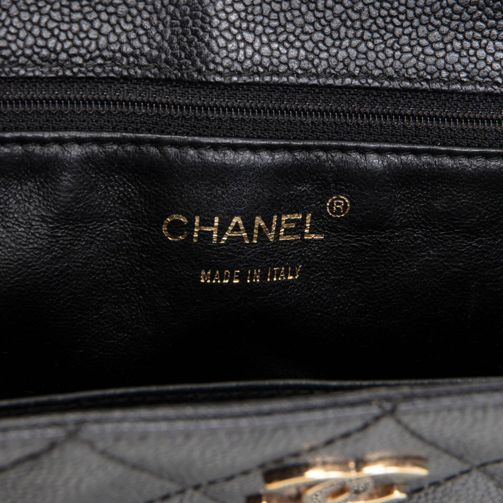 CHANEL Vintage Caviar CC Tote - Black