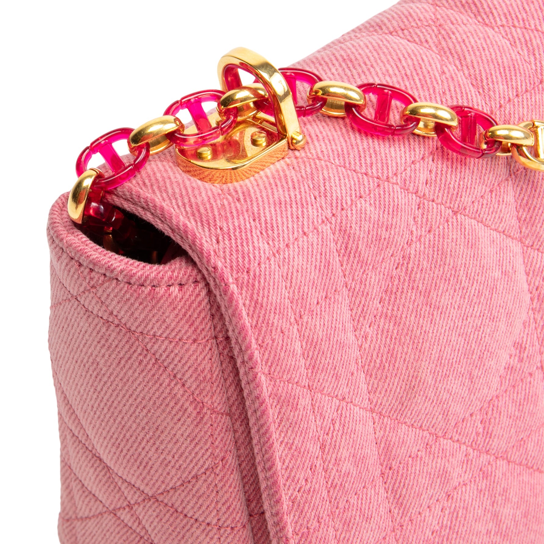 DIOR Denim Cannage Caro Medium - Pink OUTLET FINAL SALE