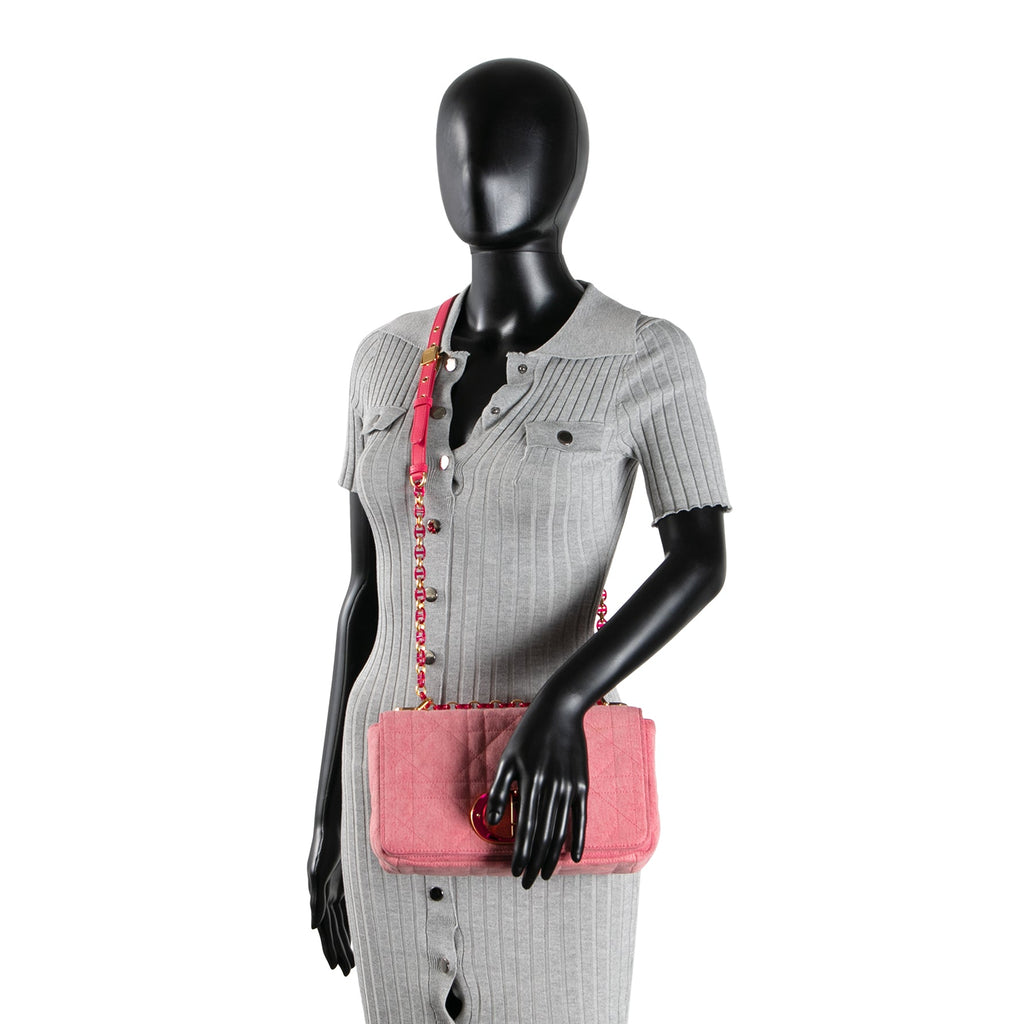 DIOR Denim Cannage Caro Medium - Pink OUTLET FINAL SALE