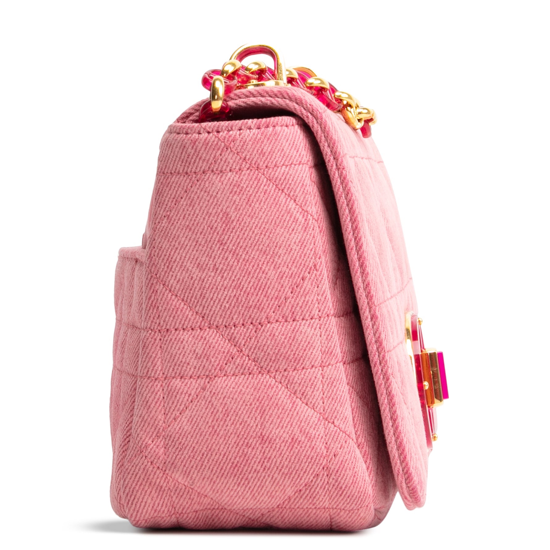 DIOR Denim Cannage Caro Medium - Pink OUTLET FINAL SALE