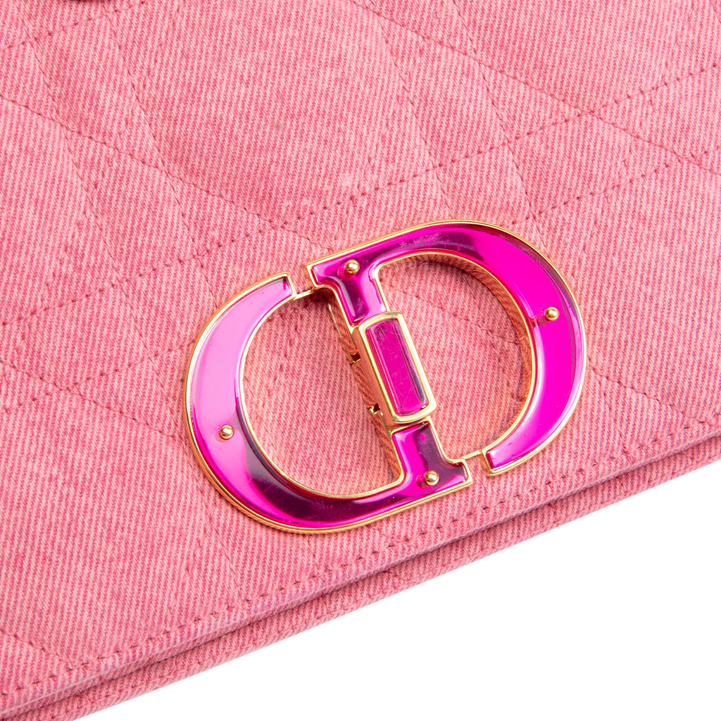 DIOR Denim Cannage Caro Medium - Pink OUTLET FINAL SALE