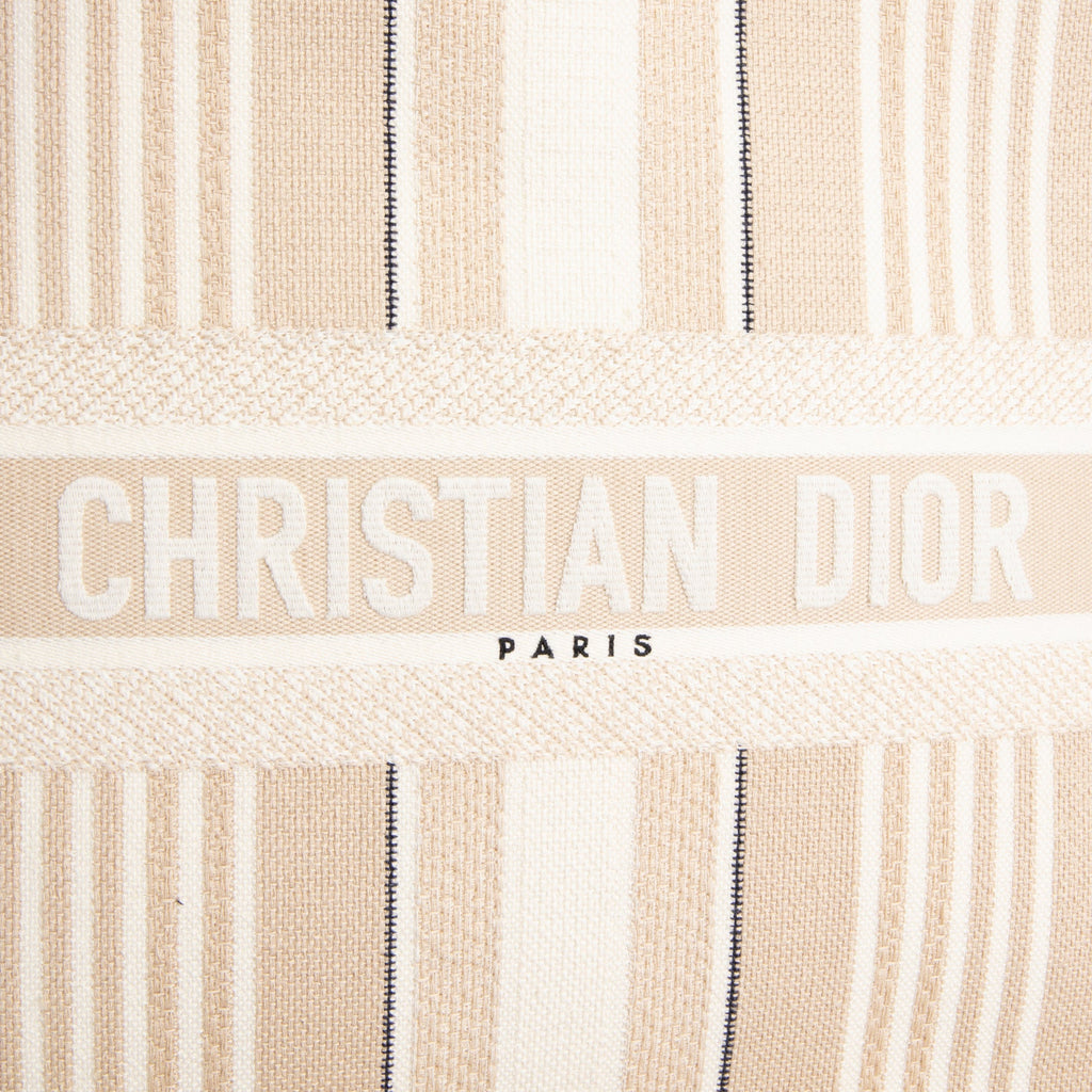 DIOR Striped Canvas Book Tote - Large