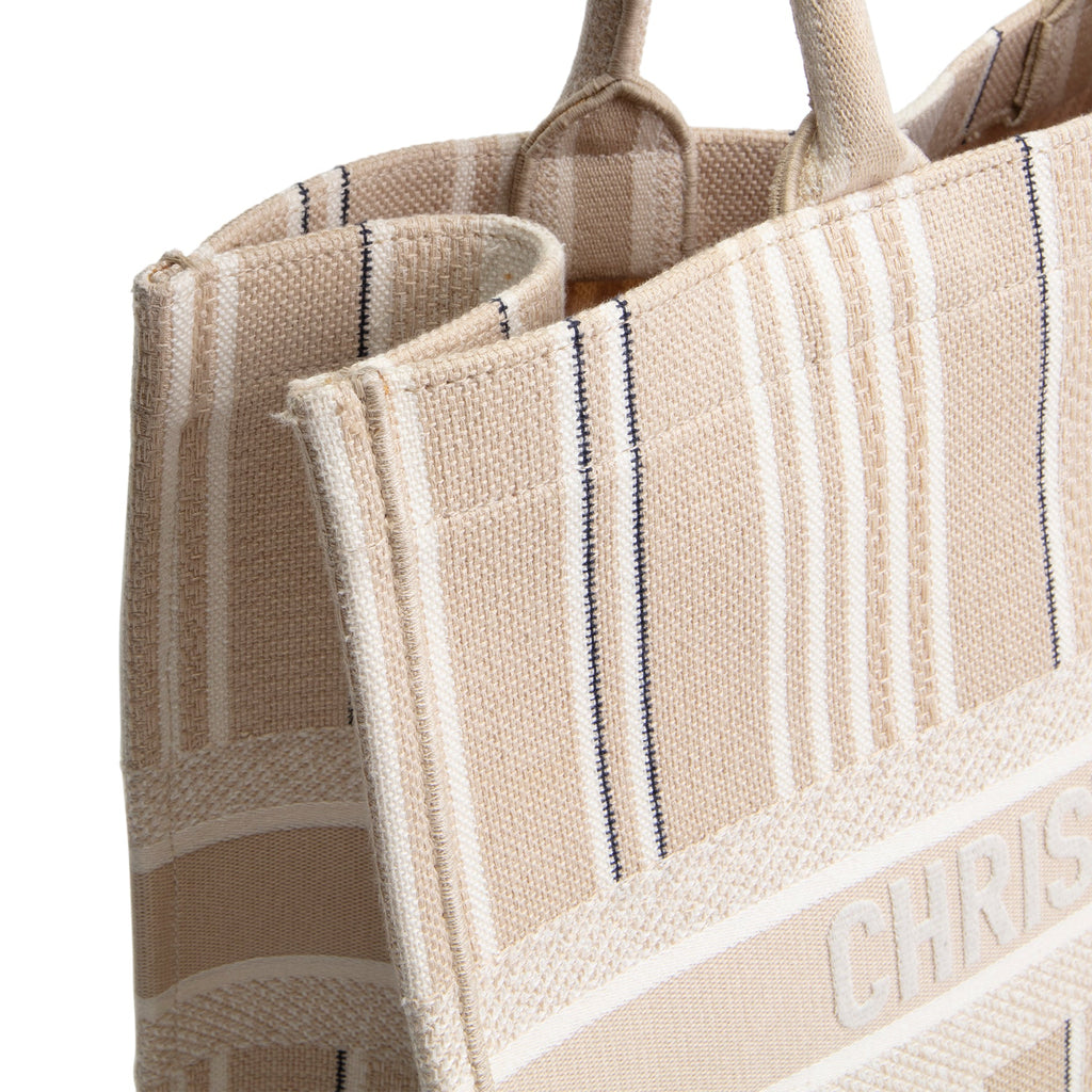 DIOR Striped Canvas Book Tote - Large