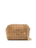 Suede Cassandre Matelassé Carré Camera Bag