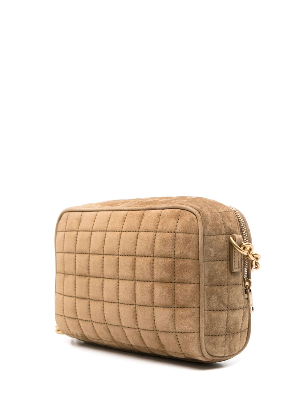 Suede Cassandre Matelassé Carré Camera Bag