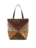 Large Shearling Puzzle Fold Tote