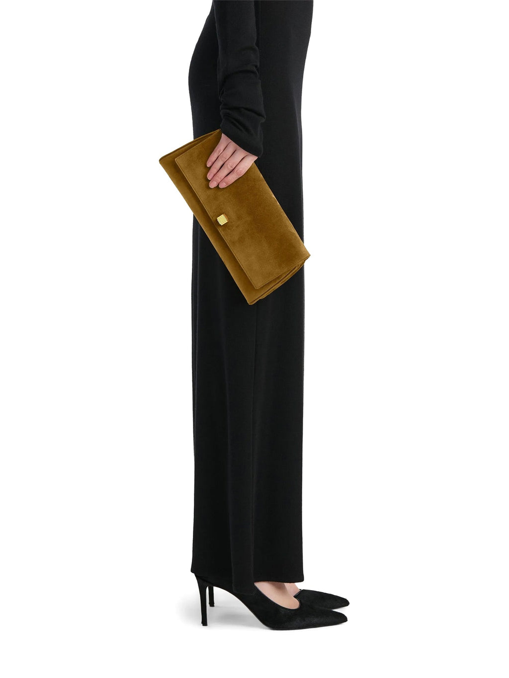 Suede Audrey Clutch