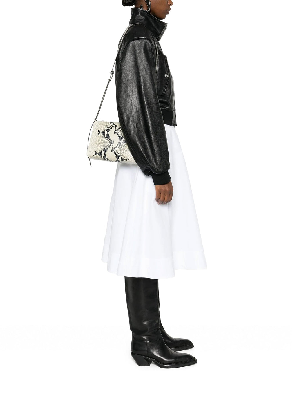 Python-Embossed Lina Crossbody Bag
