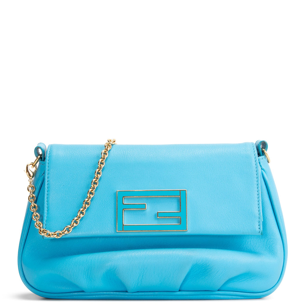 Fendi Leather Fendista Pochette Chain Crossbody