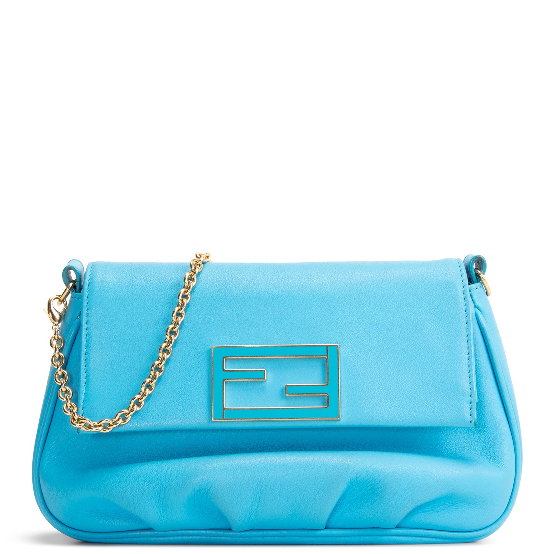 Fendi Leather Fendista Pochette Chain Crossbody