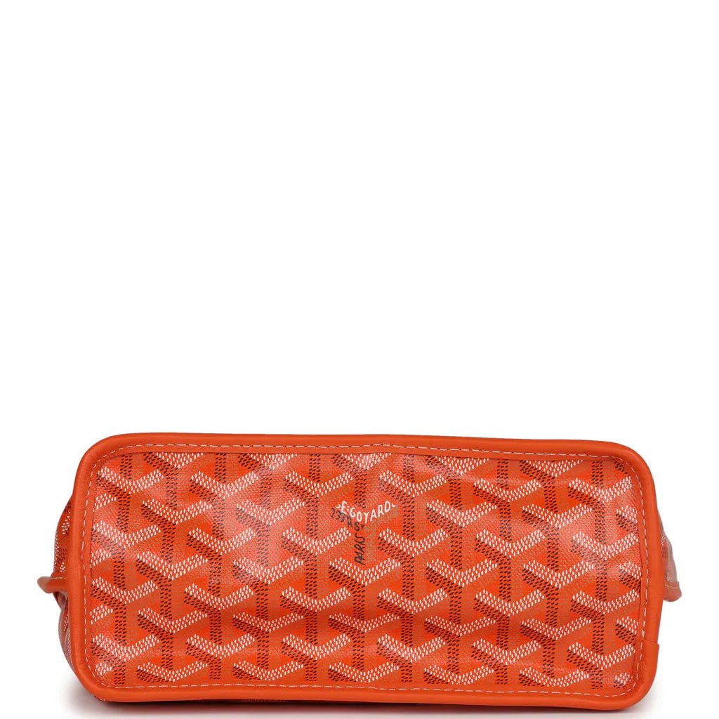 Goyard Goyardine Orange Anjou Mini Reversible Tote Bag Palladium Hardware