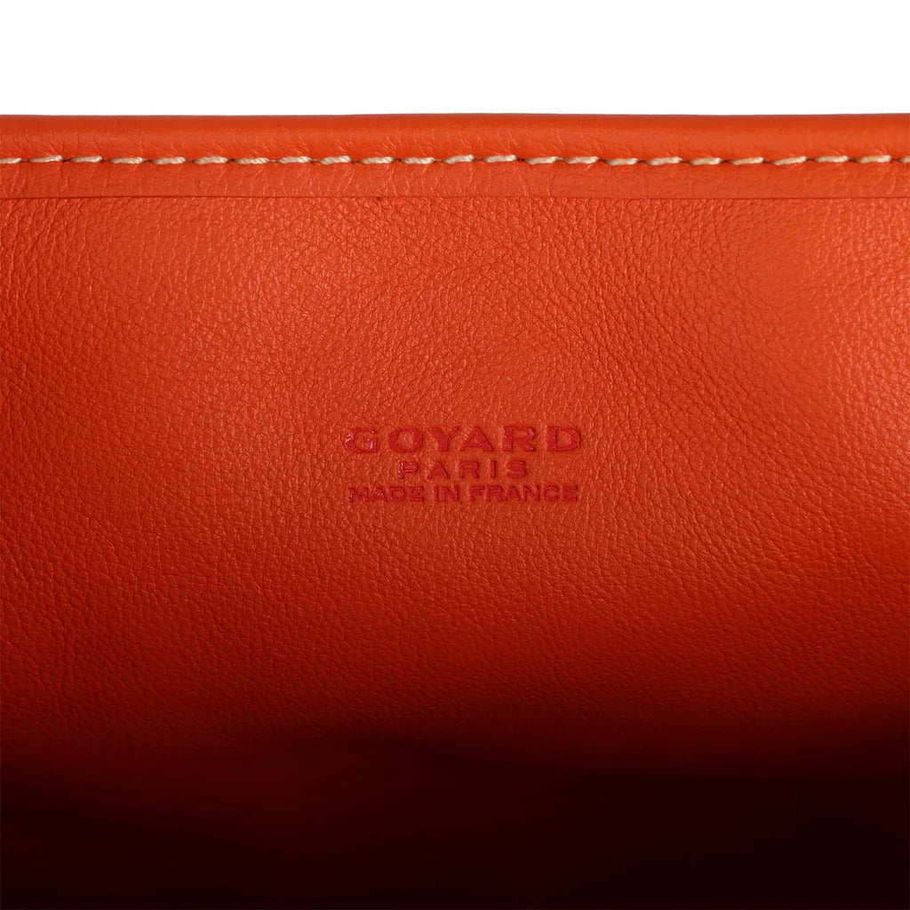 Goyard Goyardine Orange Anjou Mini Reversible Tote Bag Palladium Hardware