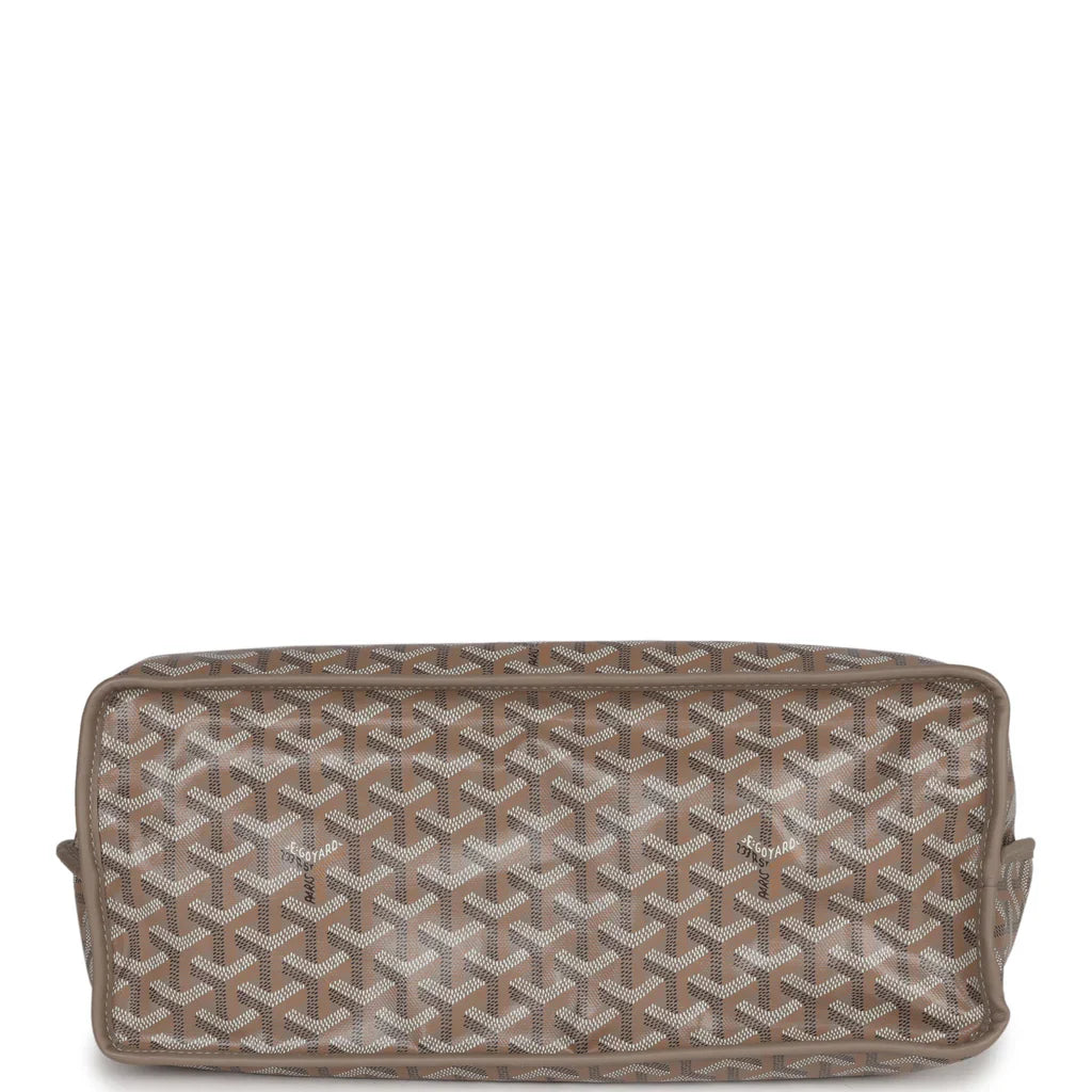 Goyard Goyardine Greige Anjou PM Embroidered Bunny Khaki Bag Palladium Hardware