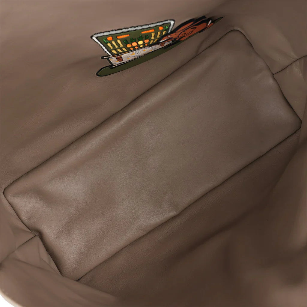Goyard Goyardine Greige Anjou PM Embroidered Bunny Khaki Bag Palladium Hardware