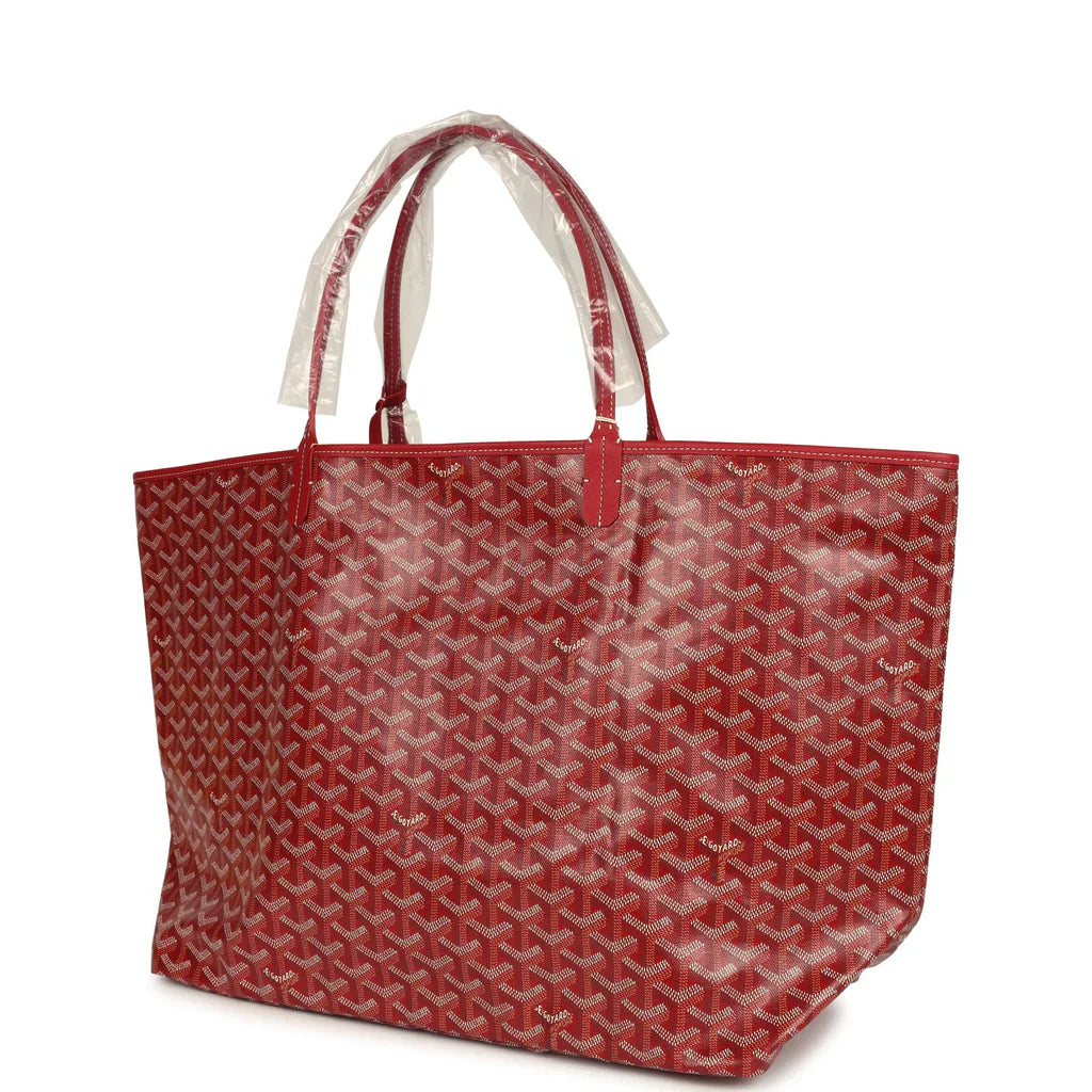 Goyard Goyardine Red St. Louis GM Tote Bag Palladium Hardware