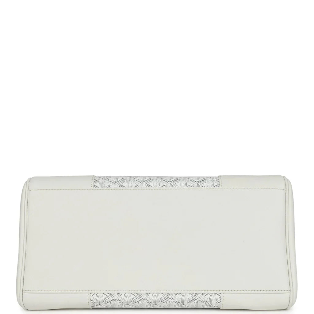 Goyard Saigon Tote White Goyardine Canvas Palladium Hardware