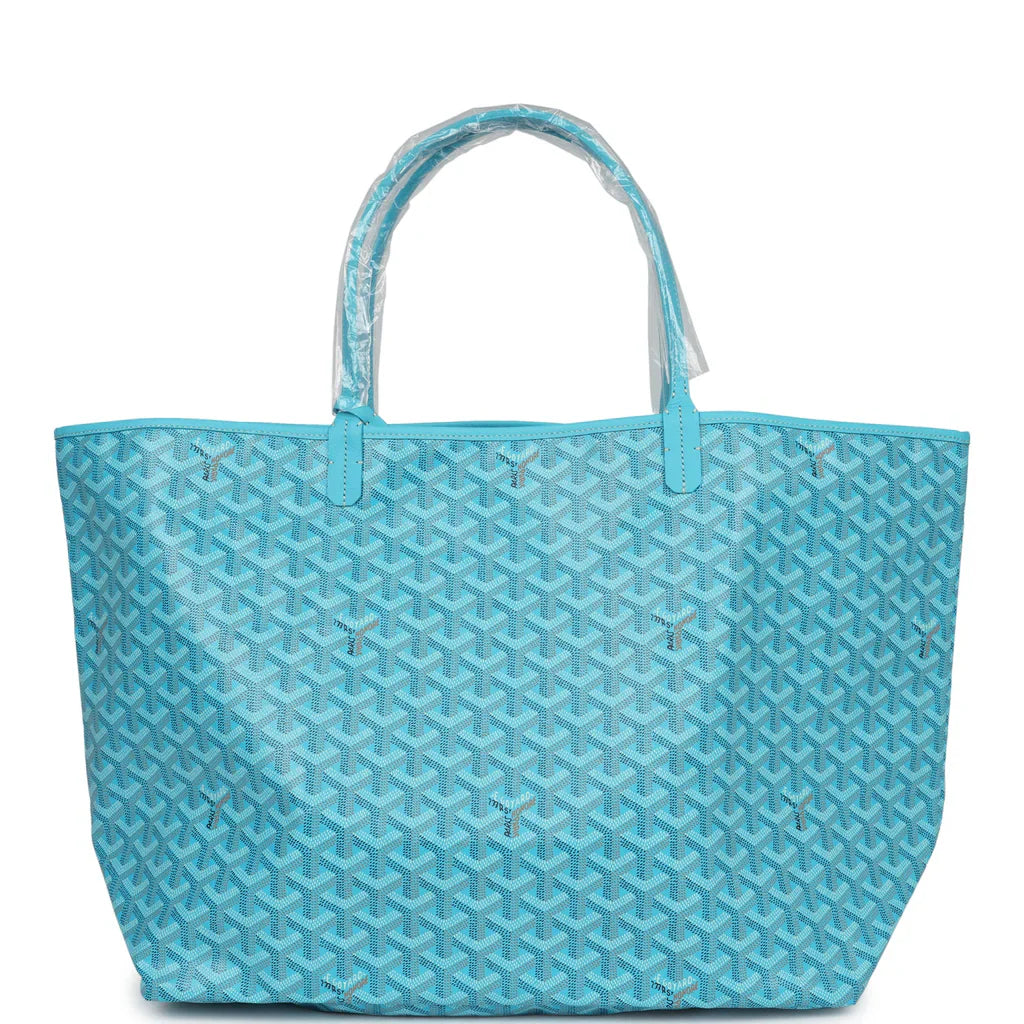 Goyard Goyardine Turquoise St. Louis GM Tote Bag & Balise Towel Palladium Hardware