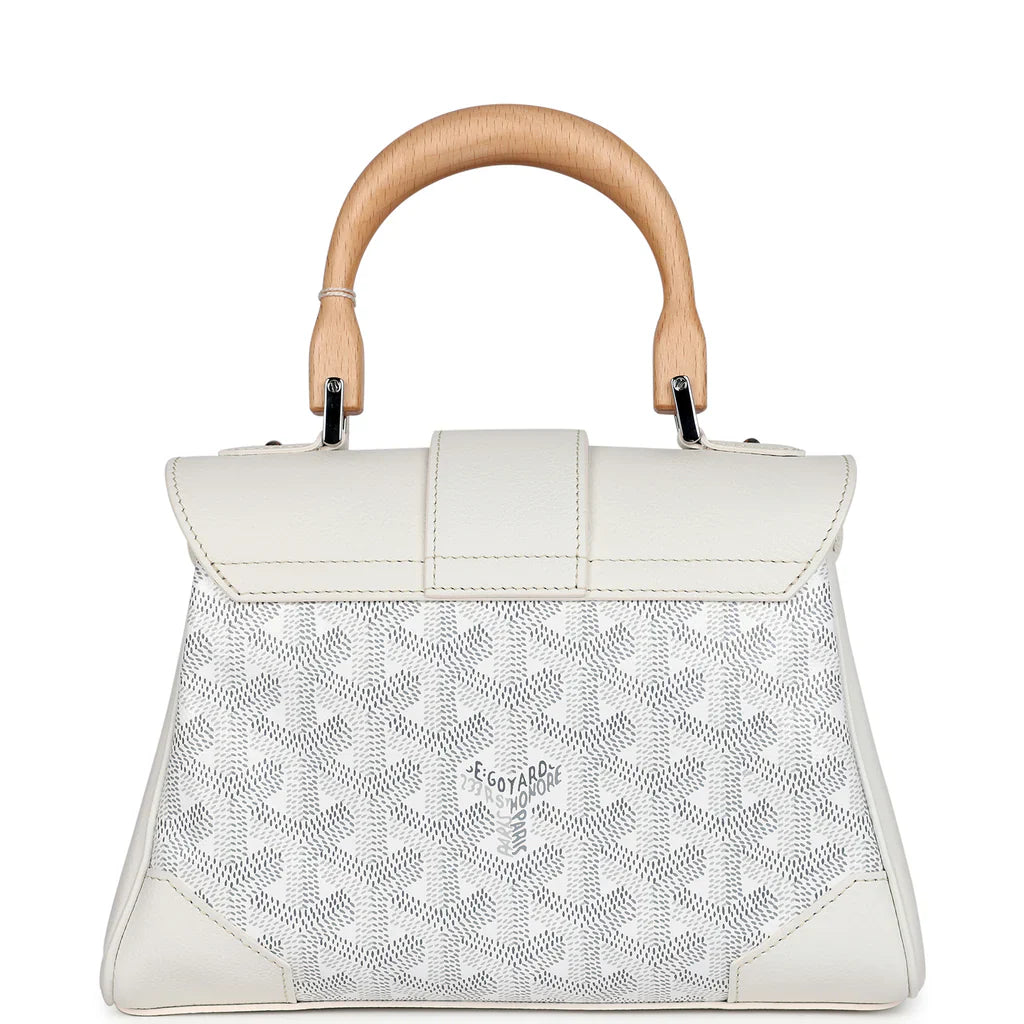 Goyard Saigon Souple Mini Bag White Goyardine Canvas Palladium Hardware
