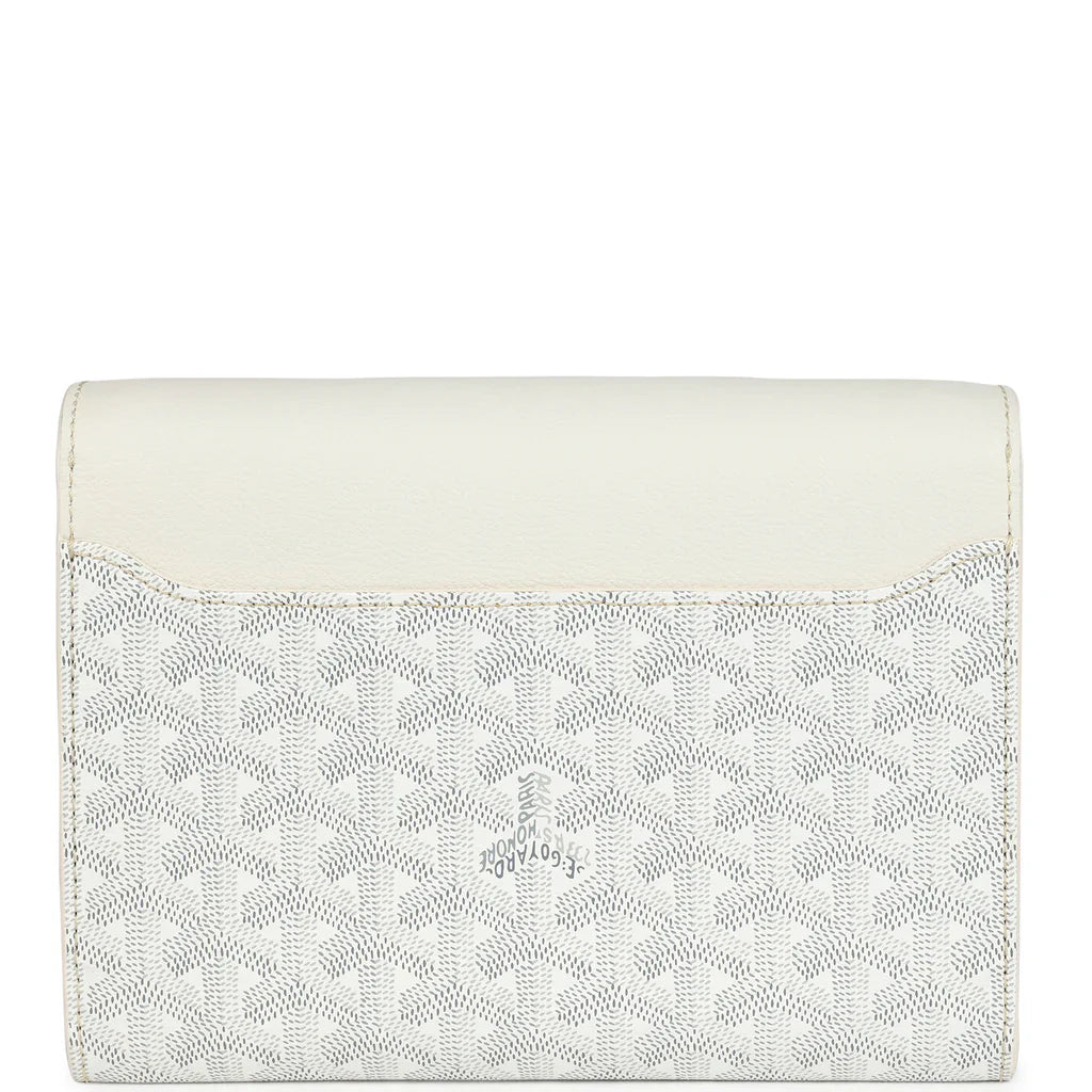 Goyard Goyardine White Chypre Wallet-Pouch Palladium Hardware