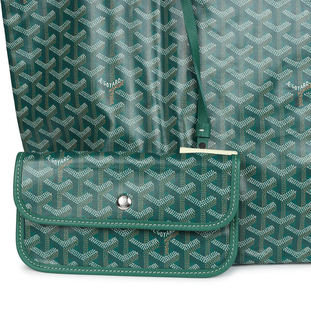 Goyard Goyardine Green St. Louis GM Tote Bag Palladium Hardware