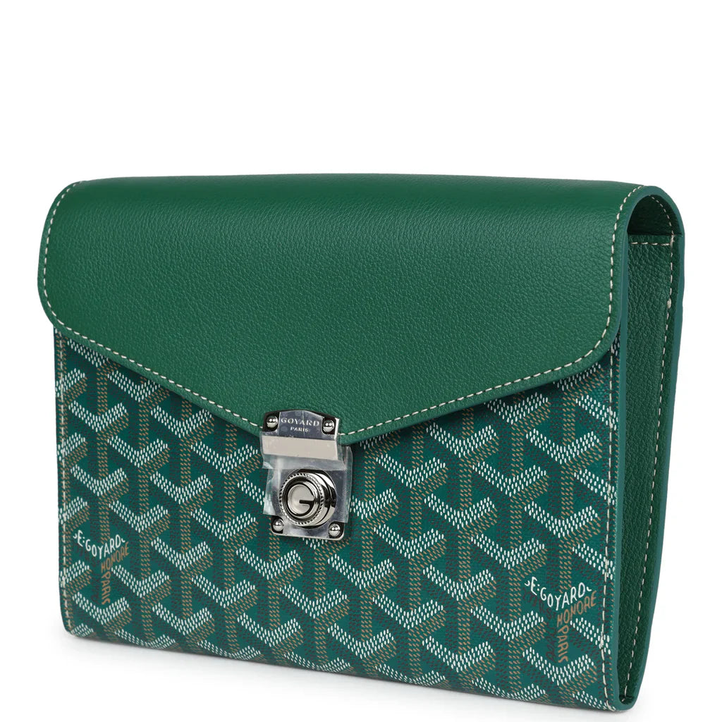 Goyard Goyardine Green Chypre Wallet-Pouch Palladium Hardware