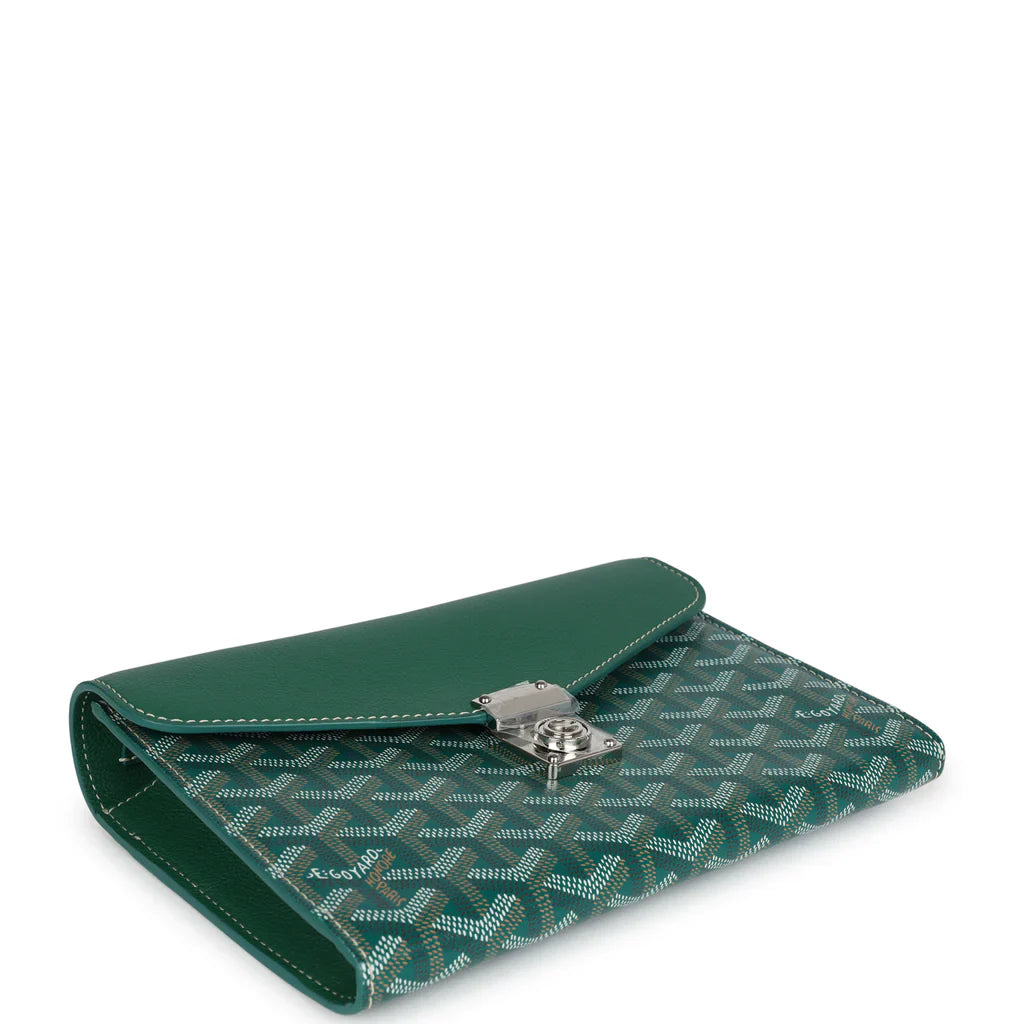 Goyard Goyardine Green Chypre Wallet-Pouch Palladium Hardware