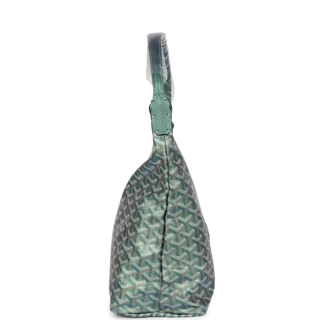 Goyard Goyardine Pearly Green Boheme PM Hobo Bag Palladium Hardware