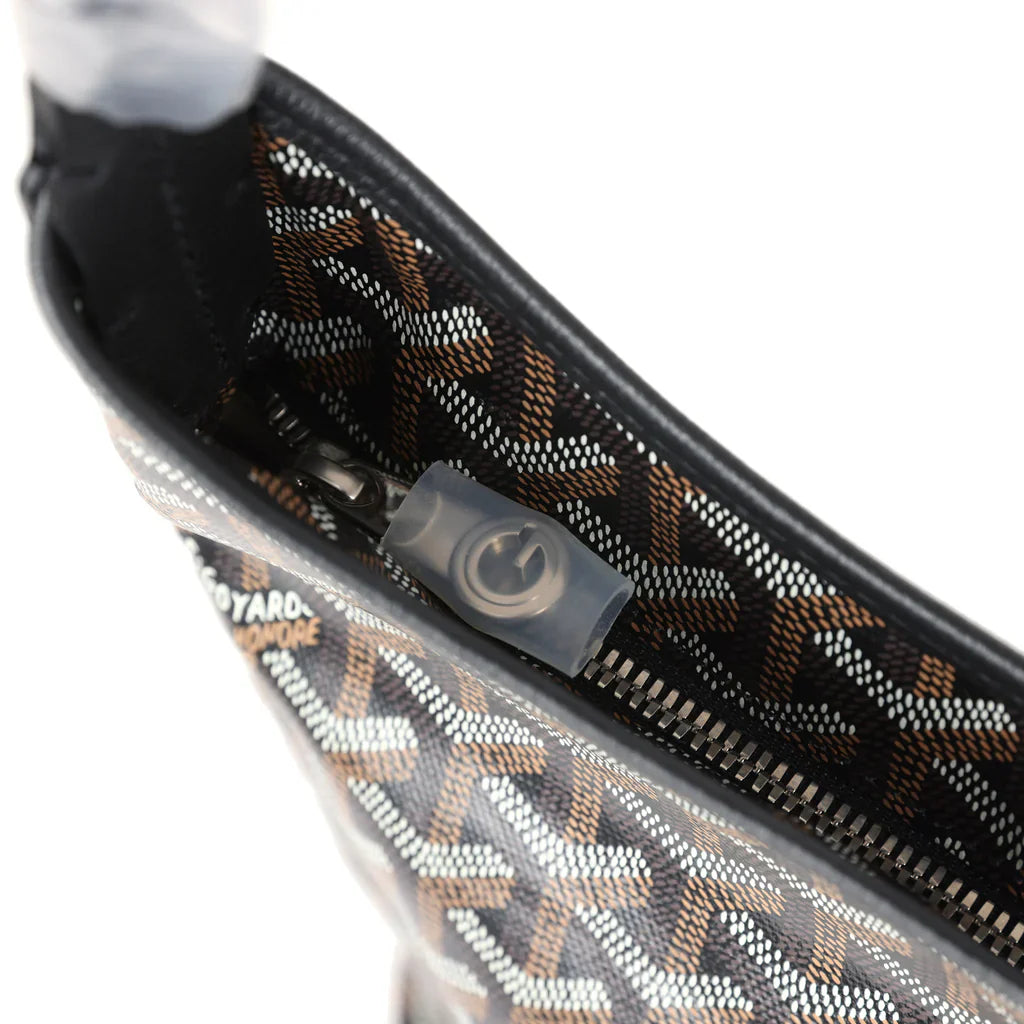 Goyard Goyardine Black Boheme Hobo Bag Palladium Hardware