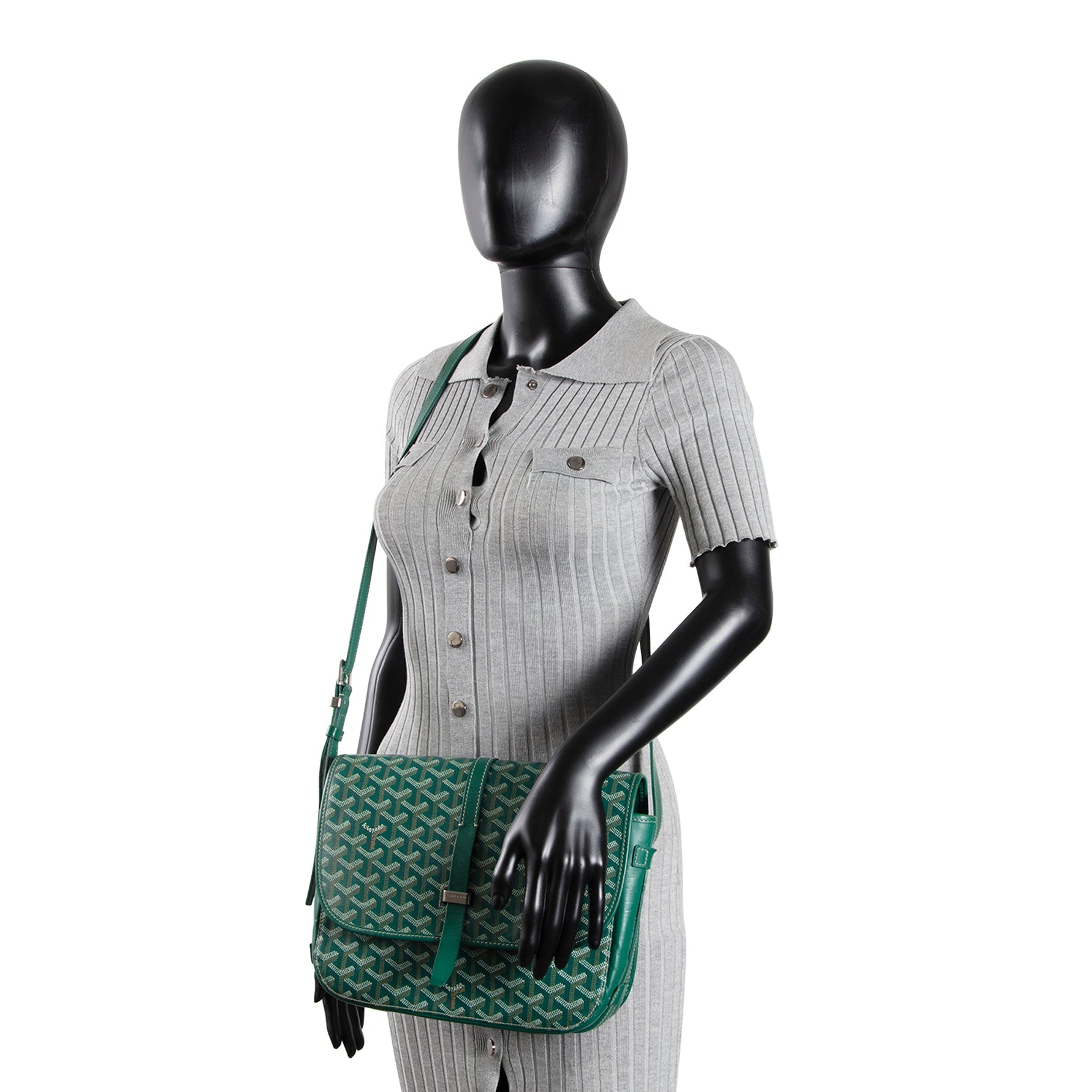 GOYARD Goyardine Belvedere Messenger MM - Green OUTLET FINAL SALE