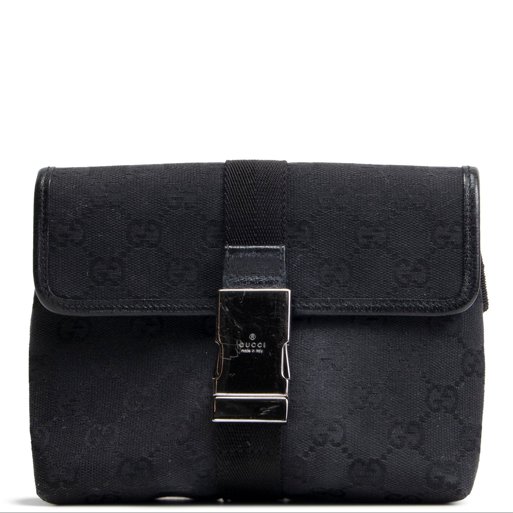 GUCCI GG Canvas Waist Bag - Black OUTLET FINAL SALE