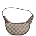 GUCCI GG Supreme Ophidia Small Half Moon Shoulder Bag - Beige & Ebony