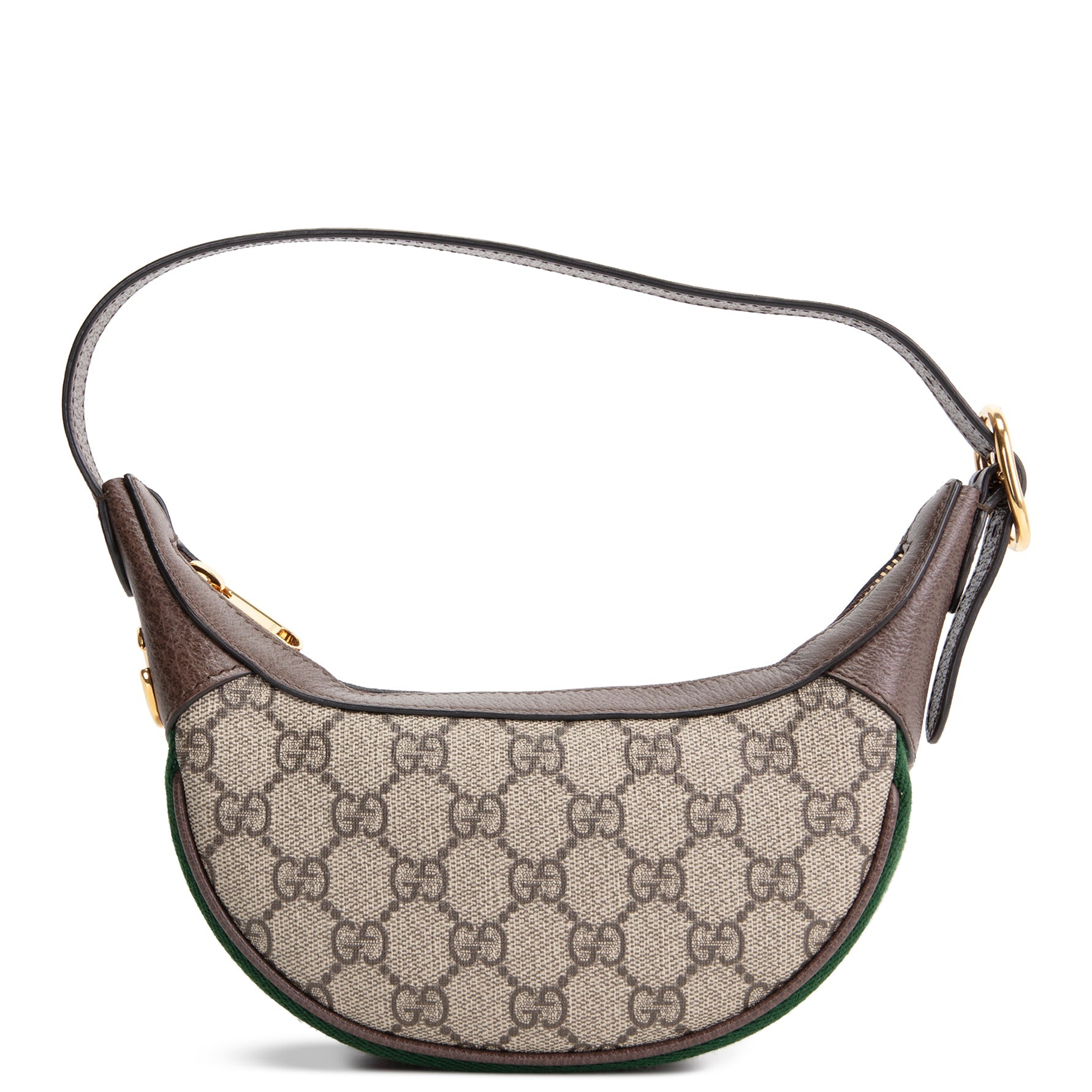 GUCCI GG Supreme Ophidia Small Half Moon Shoulder Bag - Beige & Ebony
