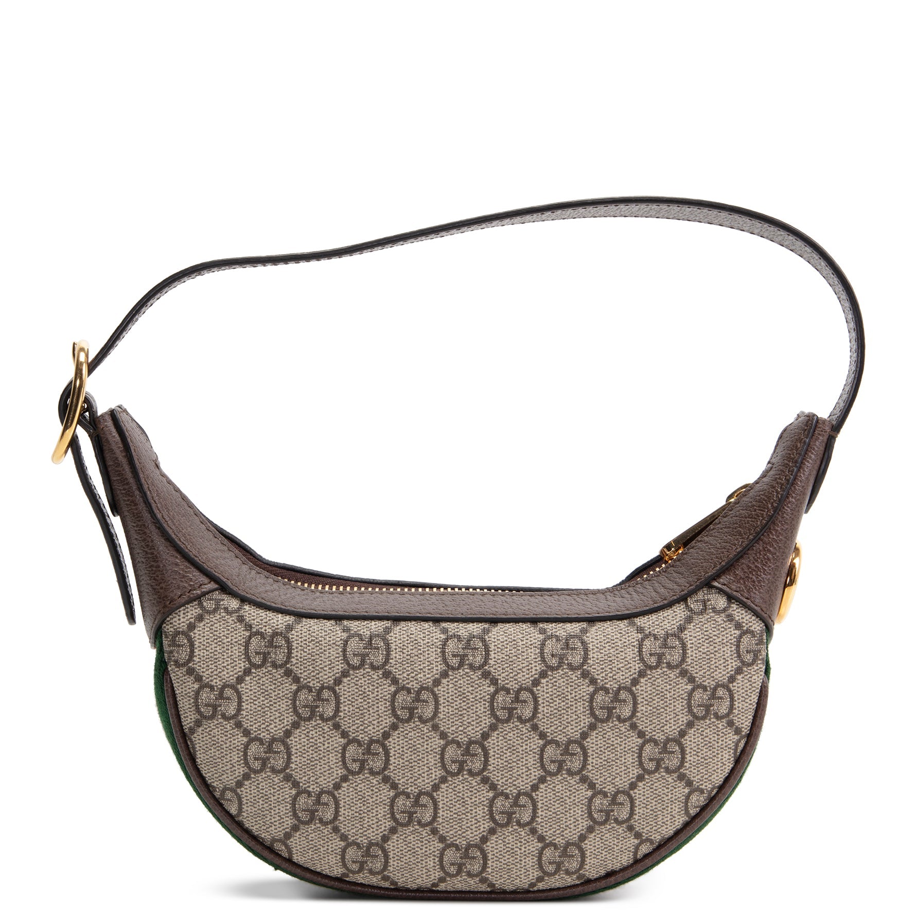 GUCCI GG Supreme Ophidia Small Half Moon Shoulder Bag - Beige & Ebony